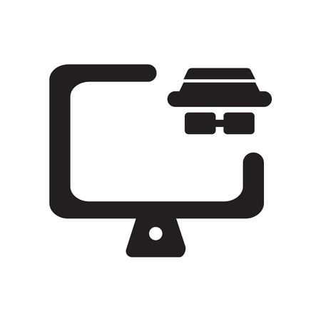 Robber symbol on monitor screen icon isolated on white background for your web and mobile app designのイラスト素材