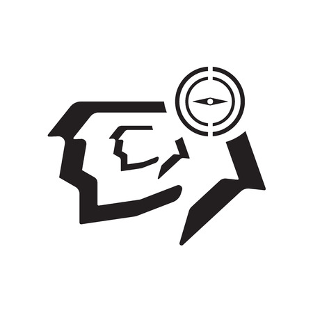 Map and compass orientation tools icon isolated on white background for your web and mobile app designのイラスト素材