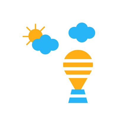 Hot air balloon icon vector isolated on white background for your web and mobile app design, Hot air balloon logo conceptのイラスト素材
