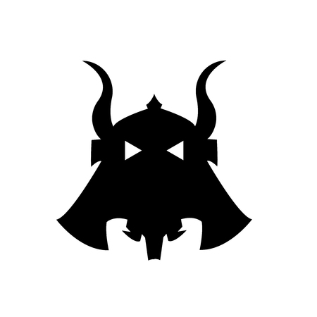 Samurai head of Japan icon vector isolated on white background for your web and mobile app design, Samurai head of Japan logo conceptのイラスト素材