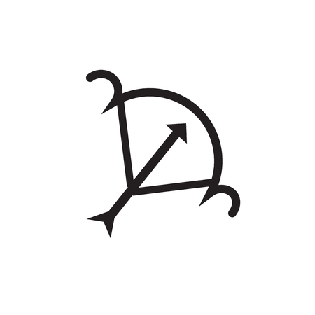 Bow and arrow icon vector isolated on white background for your web and mobile app design, Bow and arrow logo conceptのイラスト素材