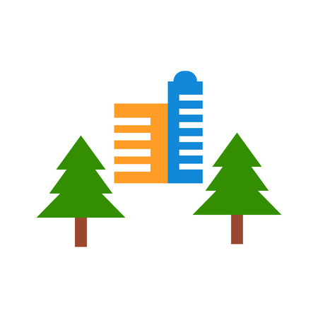 Skyscraper icon vector isolated on white background for your web and mobile app design, Skyscraper logo conceptのイラスト素材