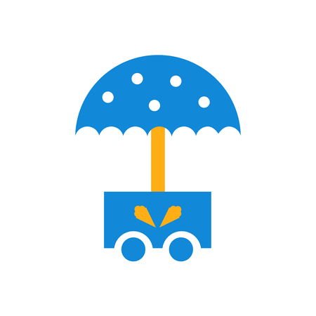 Ice cream cart icon vector isolated on white background for your web and mobile app design, Ice cream cart logo conceptのイラスト素材