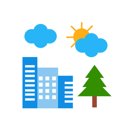 Building icon vector isolated on white background for your web and mobile app design, Building logo conceptのイラスト素材