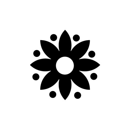 Flower with eight petals icon vector isolated on white background for your web and mobile app design, Flower with eight petals logo conceptのイラスト素材