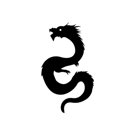 Japanese Dragon icon vector isolated on white background for your web and mobile app design, Japanese Dragon logo conceptのイラスト素材