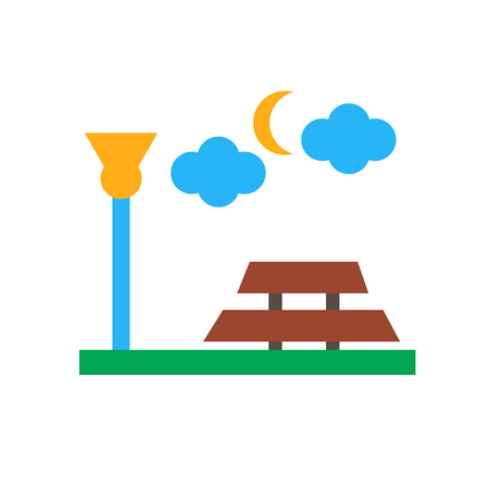 Bench icon vector isolated on white background for your web and mobile app design, Bench logo conceptのイラスト素材