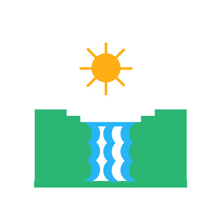 Waterfall icon vector isolated on white background for your web and mobile app design, Waterfall logo conceptのイラスト素材