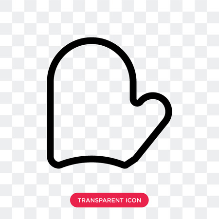 Mitten vector icon isolated on transparent background, Mitten logo conceptのイラスト素材