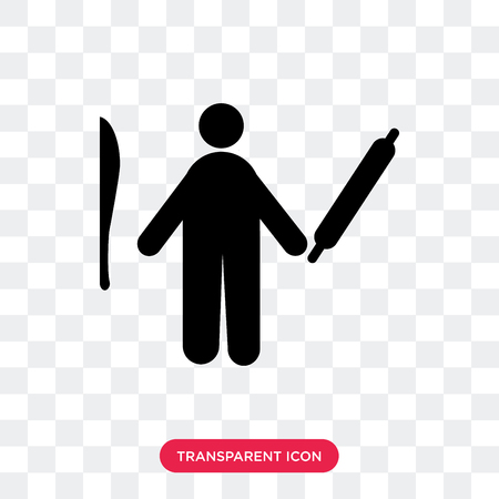 Chef vector icon isolated on transparent background, Chef logo conceptのイラスト素材