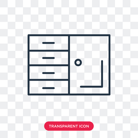 Cabinet vector icon isolated on transparent background, Cabinet logo conceptのイラスト素材