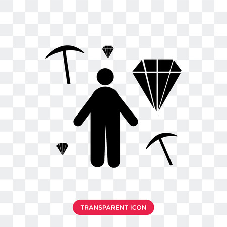 Miner vector icon isolated on transparent background, Miner logo conceptのイラスト素材