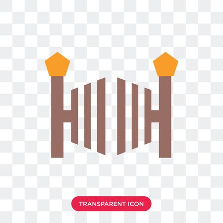 Gate vector icon isolated on transparent background, Gate logo conceptのイラスト素材