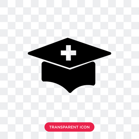 medical education vector icon isolated on transparent background, medical education logo conceptのイラスト素材
