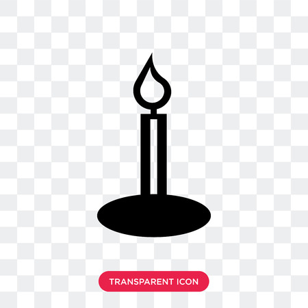 Candle vector icon isolated on transparent background, Candle logo conceptのイラスト素材