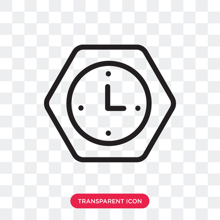 Clock vector icon isolated on transparent background, Clock logo conceptのイラスト素材