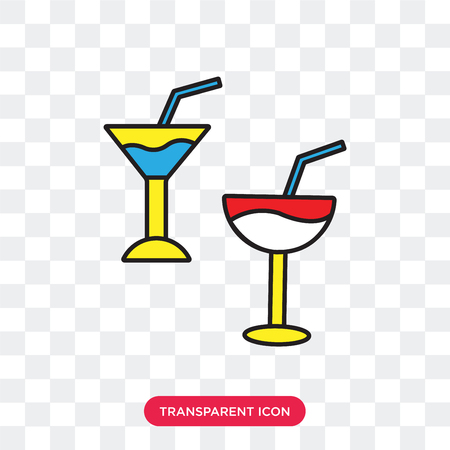 Cocktail vector icon isolated on transparent background, Cocktail logo conceptのイラスト素材