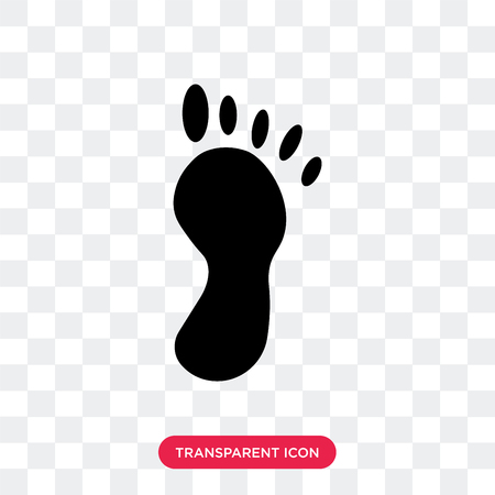 foot vector icon isolated on transparent background, foot logo conceptのイラスト素材
