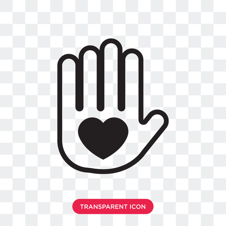 Heart vector icon isolated on transparent background, Heart logo conceptのイラスト素材