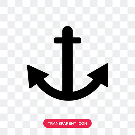 Anchor vector icon isolated on transparent background, Anchor logo conceptのイラスト素材