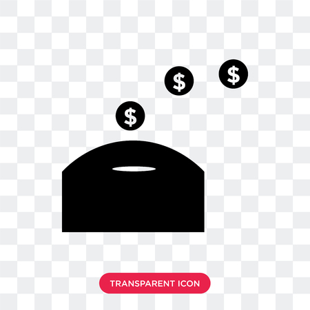 Piggy bank vector icon isolated on transparent background, Piggy bank logo conceptのイラスト素材