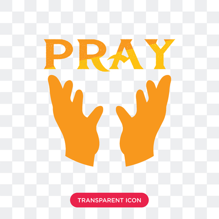 Illustration for Pray vector icon isolated on transparent background, Pray logo concept - Royalty Free Image