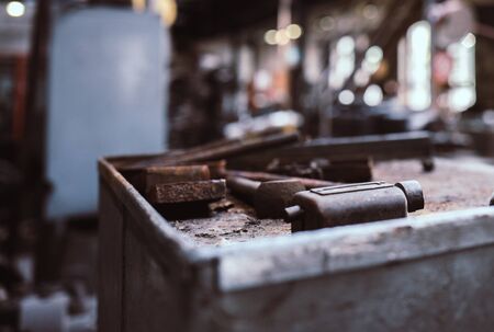Old machine in an industry museum in germany. Fromer scissor factoryの写真素材