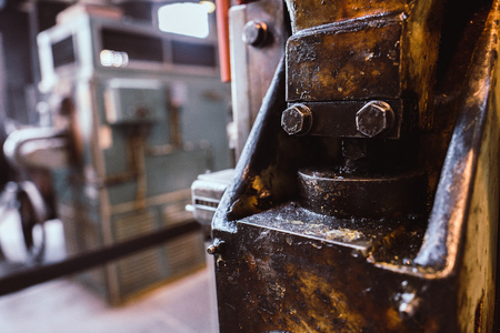 Machinery in old factoryの写真素材