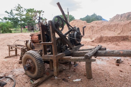 unique motor on a construction site close to siem reap in cambodia