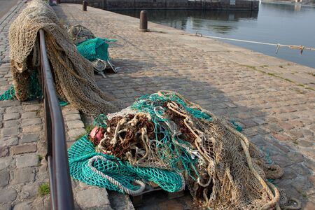 Fisherman nets on the wharfの写真素材
