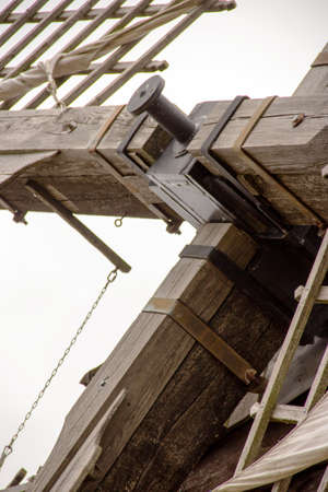view of a windmill with its large drive shaft and the windmill vaneの写真素材