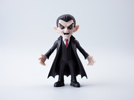 Halloween theme: Scary vampire isolated on a white background.の素材