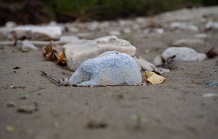 Stones on the sand ground