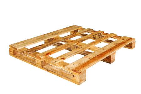 The wooden pallet isolated on white backgroundの写真素材