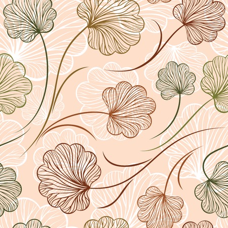 Decorative botanical vector seamless patternのイラスト素材