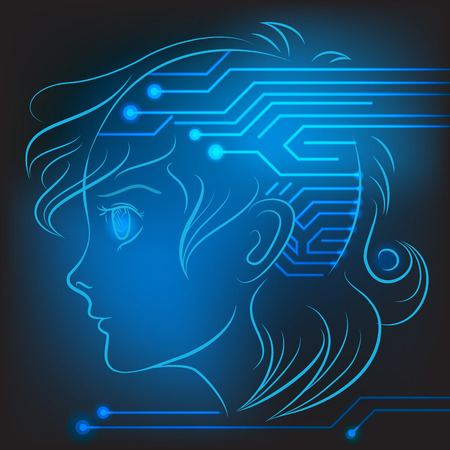 Vector linart glowing teen proflieのイラスト素材