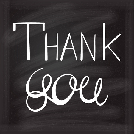 Thank you hand chalk lettering. Chalkboard background.のイラスト素材