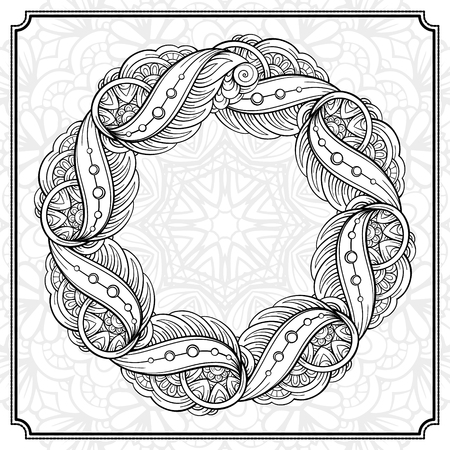 Vector absrtact elements black and white frame.のイラスト素材