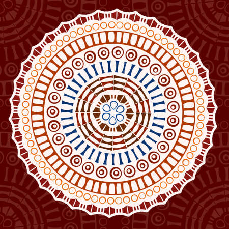 Vector ethnic decorative element on a dark backgroundのイラスト素材