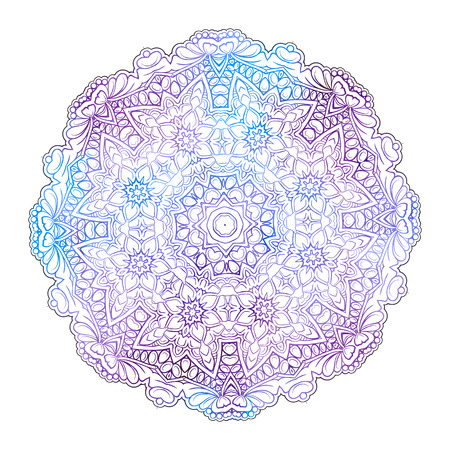 Vector colored ethnic mandala on a white backgroundのイラスト素材