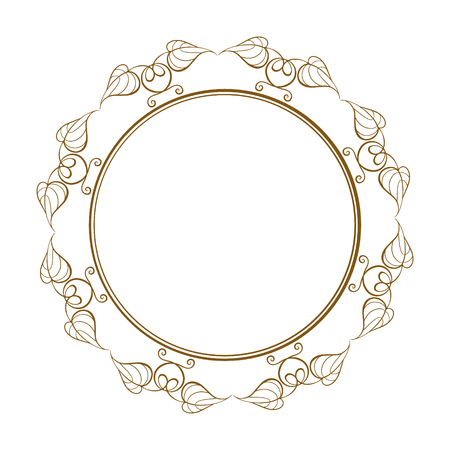 Vector floral vintage frame on a white background.のイラスト素材