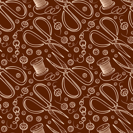 AVector handmade tools seamless pattern. Vintage style doodles.のイラスト素材