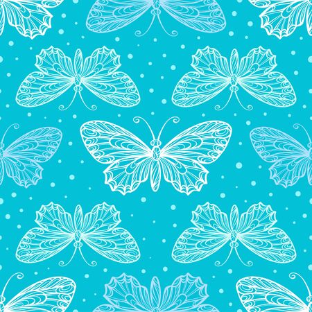 Vector butterflies seamless patternのイラスト素材