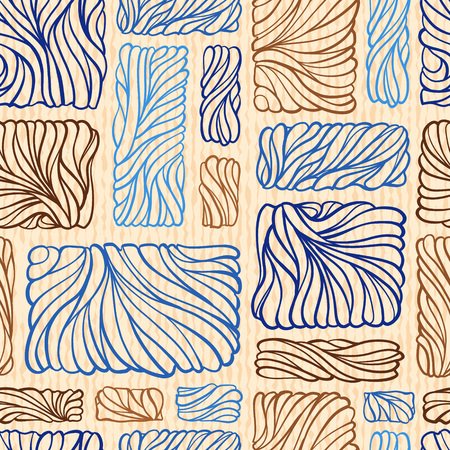 Abstract ethnic square elemets seamless patternのイラスト素材