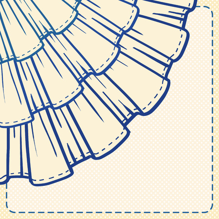 Vector greeting card with textile frill motif.のイラスト素材