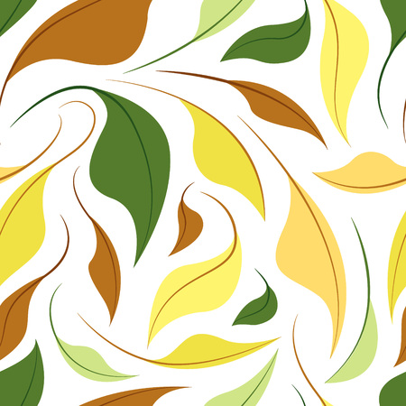 Falling autumn leaves vector seamless pattern.のイラスト素材