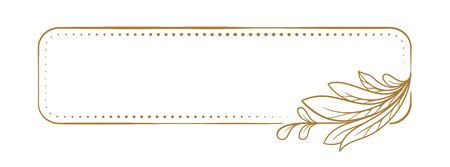 Vector horizontal rectangle dotted frame with floral decorationのイラスト素材
