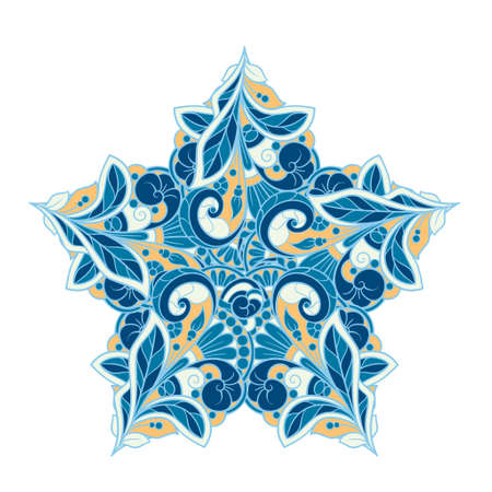 Colorful ethnic mandala ornament. Tribal decorative vector graphic element.のイラスト素材
