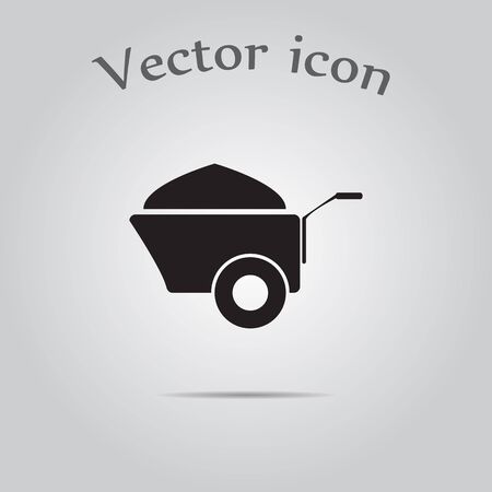 Construction wheelbarrow with sand vector iconsのイラスト素材