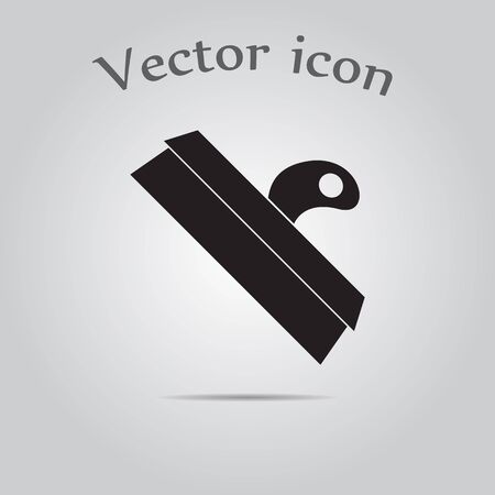 Wide spatula tool black silhouette icon with broad flexible bladeのイラスト素材
